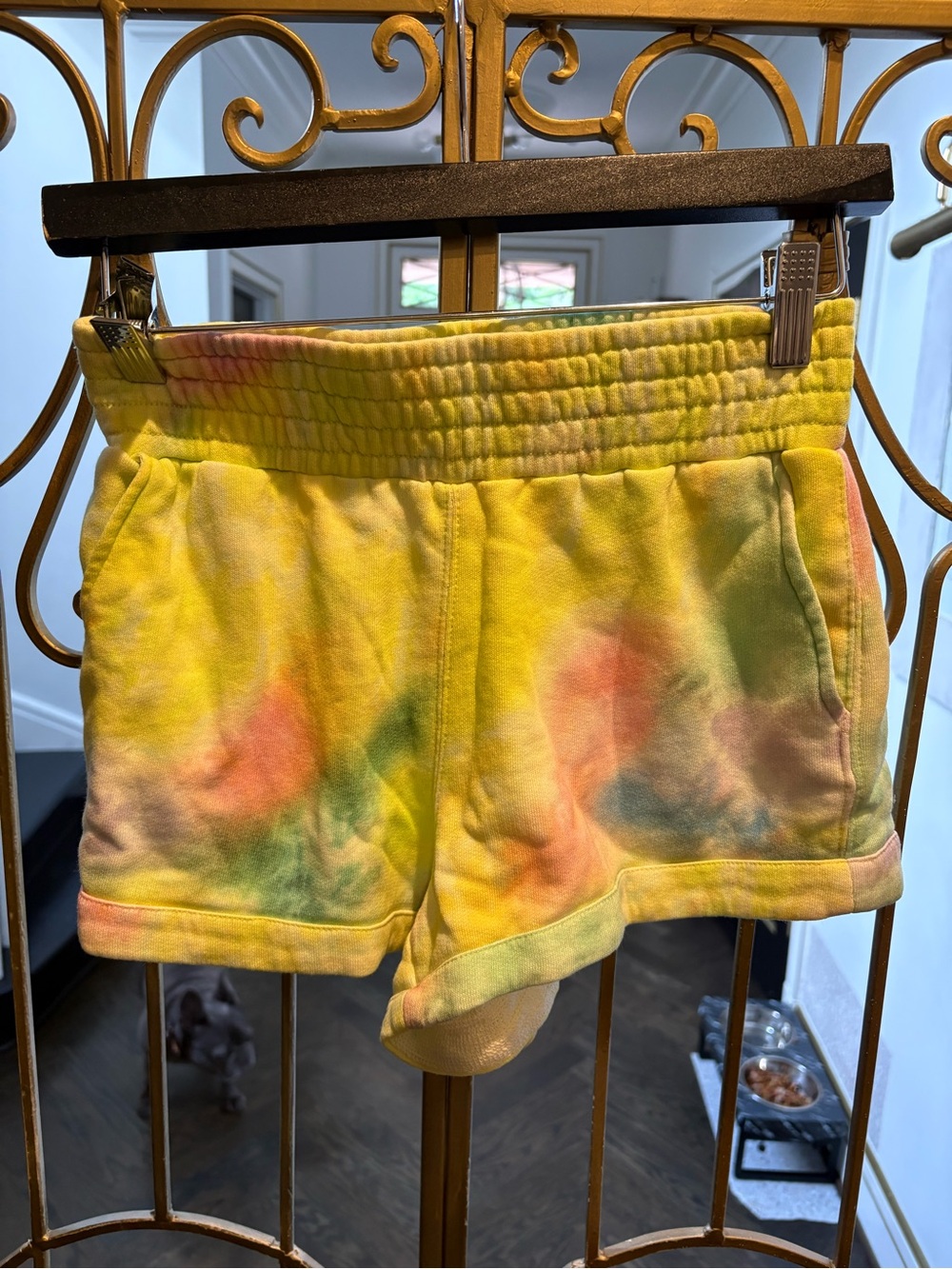 Tie-Dye sherbet colors cotton xs Women's Lounge hot Shorts alice + olivia gym